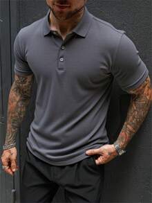 1pc Men's Business POLO Shirt - Suitable For Workplace Attire