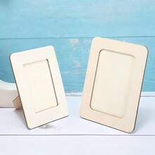 1 pieza 19*14cm Marco de fotos de madera grande DIY - En blanco sin terminar, para proyectos hechos a mano/decoración del hogar/fotos/arte/regalos, artesanía DIY sin terminar, para decoración personalizada/entusiastas de DIY/recuerdos de boda, en blanco sin terminar, para regalos hechos a mano/decoración del hogar/exhibición de fotos/talleres de artesanía, artesanía sin terminar, para decoración del hogar personalizada/fotos familiares/arte/regalos hechos a mano, artesanía en blanco, para galería del hogar/decoración de boda/exhibiciones de recuerdos
