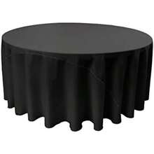 LA Linen Mantel Redondo de Popelina de poliéster, Casual, , 1(Negro) - Multicolor - Ver 5