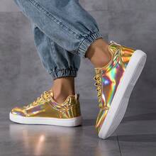 Men's Comfortable & Durable Sports Shoes, Men's Formal Shoes With Glossy Design For Fashion & Daily Wear, Men's Versatile Casual Shoes - Gold - View 15