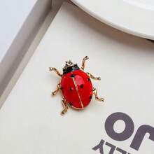 1pc Fashionable Enamel Red Ladybug Brooch, Cute Insect Design, Suitable For Women Everyday Wear, European And American Style, Great For Festivals And Parties - Red - View 8