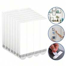 12 piezas de tiras adhesivas sin perforación, cinta adhesiva de doble cara para fijar marcos de fotos, carteles y decoración de pared, cinta adhesiva autoadhesiva sin rastro, tiras adhesivas sin perforación para decoración de pared y montaje, protección de pared - tiras de montaje de fácil desprendimiento para manualidades DIY