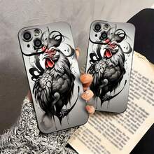 Funda para teléfono con diseño de gallo elegante, compatible con teléfonos ,  17,  16 Pro Max,  15 Pro Max,  13 y  12. Fabricada en TPU, ofrece protección contra golpes y caídas. Ideal para amantes de la moda, fanáticos de los animales, regalos de otoño, amigos y regalos de Halloween. - Negro - Ver 4
