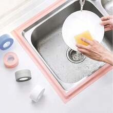 1 Roll 3.2M Waterproof Mildew-Proof Bathroom Sealing Strip, Self-Adhesive Sealant Tape For Kitchen And Bathroom, Waterproof Tape To Prevent Moisture, Decorative Sink Sealing Sticker, Suitable For Workshop, Kitchen, Bathroom, Home, Random Color And Style (Suitable For Smooth Surface, Ensure The Application Surface Is Clean And Flat Before Use)