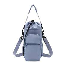 Bolsa de botella de agua portátil con correa ajustable, tazasérmicas, funda protectora aislada, bolsillo para teléfono, bolsa de viaje para deportes al aire libre - Negro - Ver 4