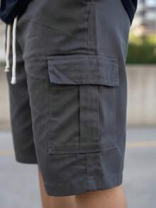 Ondway Kit Of 3 Beige/Gray Men's Cargo Shorts, Wide Leg, Skate Shorts, Side Pockets, Dressy, Spring/Summer, Going Out, Twill, Streetwear - 米色/冰灰色/灰色 - 查看 8
