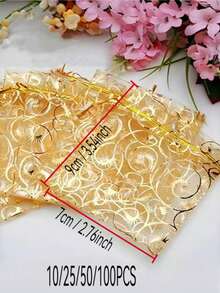 25/50/100PCS Eyelash Gauze Bags, Gift Packaging Bags, Gift Bags, Home And Daily Necessities, Festival And Party Supplies, Wedding Supplies, Gift Decoration Packaging, Nylon Bags, Jewelry And Accessory Packaging, Gift Hanging Bags, Beauty Bags, Skin Care Bags,