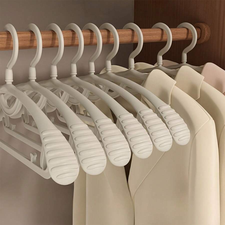 1/3pcs Durable Plastic Hangers, Extra Thick, Wide Shoulder, 360-Degree Rotating Hook, Non-Slip Clothes Hanger, For Adult Garments, Wide Shoulder Non-Slip No-Mark Thickened Clothes Hanger, Home Laundry Rack