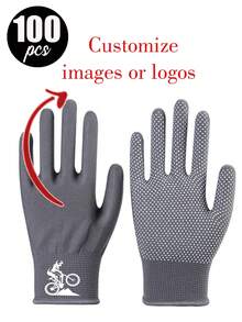 可定制Logo和设计，可选100双/50双/10双/2双/1双。采用耐用加厚尼龙材质，防滑耐磨。粘点式骑行手套，提供保护、耐磨、防撞、防老茧功能。适合日常工作、骑行、徒步等户外活动，男女通用。 - 彩色 - 查看 6