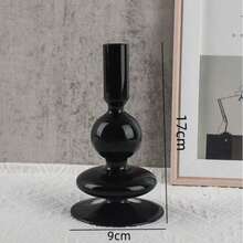 1pc European Romantic Glass Candle Holder, Suitable For Wedding, Valentine's Day, Dinner Party, Home Decor, Living Room Tabletop Ornament