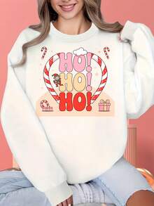 Women's Black And White Two-Color Round Neck Sweater, Thanksgiving, Christmas Party Gifts,Undefined - White - View 1