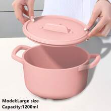 1pc Minimalist Solid Color Multi-Functional Steamer, Can Be Used As Microwave, Lunch Box. Silicone Dual Handles Heat-Resistant, Food-, Multiple Colors & Sizes Available.