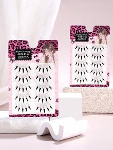 MENGJIESHANGPIN 自然浓密假睫毛，日式可爱恶魔睫毛，卷翘卡通造型及轻盈欧美全条假睫毛 - 尖尾漫畫款 - 查看 5