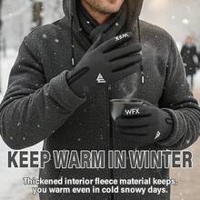 WESTWOOD FOX Guantes de invierno para pantalla táctil, antideslizantes, cálidos, resistentes al viento, térmicos, para hombres y mujeres, conducir - Gris - Ver 8