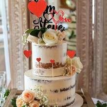 10pcs/Pack Heart Shaped "Love" Cake Toppers For Valentine's Day, Birthday Party, Wedding Celebration - Red - View 9