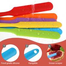 1 Set Of 4 Pieces Silicone Spoons, Flat Spoons, Stirring Spoons, For Salad, Hot Pot, Baking, Cooking - Durable And Heat-Resistant Kitchen Utensils