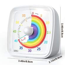 Yunbaoit Visual Timer With Night Light, 60-Minute Countdown Timer For Adults , Silent Classroom Timer, Time Management Tool For Home, School, Or Work White Rainbow - White - View 5
