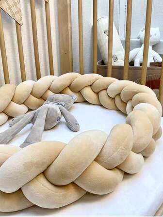 1件装三股编织婴儿床围，新生儿防撞软垫，婴儿房装饰