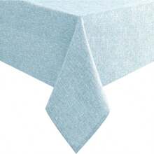 Faux Linen Rectangle Tablecloth Wrinkle And Stain Resistant Washable Table Cloth For Kitchen Dining Room Holiday Table Cover For Dinner Lux Slate Blue 54 X 80 Inch - LuxSlateBlue - View 1