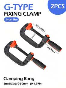 2/5Pcs Woodworking Clamp, G-Clamp Set For Woodworking, 0-50/75mm (0-2/3Inch) Jaw Opening, Reinforced Plastic Heavy-Duty With Quick-GRIP Strong Clamping Force & Rubber Padded Jaws, Ideal For Home DIY/Furniture Assembly/Household Clamping Projects - Multicolor - View 12