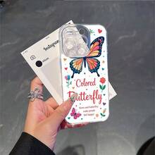 CLEAR  CASE Colorful Butterfly With Flowers And HeartsCompatible With  11 To  17 Models The Cases Lens Protection Function Ensures The Camera Remains Undamaged During Shooting  Guaranteeing Image Quality - Clear - View 5