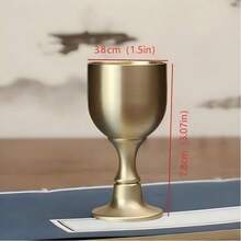 高级黄铜葡萄酒杯，光滑高脚杯，铜制工艺装饰酒杯 | 手工抛光，实心铸造，抗氧化处理 | 婚礼、乔迁、生日派对酒吧用品系列礼品 - 金色 - 查看 10