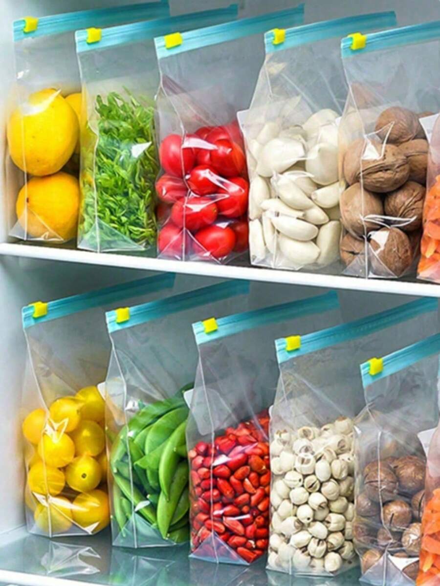 Reusable Food Storage Bags Transparent Sealed Zip Bag Kitchen Refrigerator Fresh Zipper Bag Camping Plastic Sealing Containers