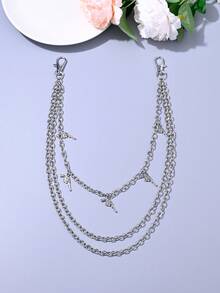 1pc Punk Style Skeleton, Snake Sword, Star, Planet Charm Multi-Layer Chain Pants Chain, Fashion Waist Chain Decoration, Unisex, Suitable For Halloween, Music Festivals - G Style - View 1