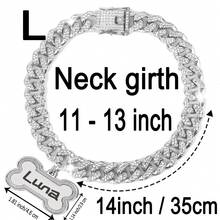 1pc Customized Luxury Rhinestone Dog Cuban Link Collar, 1.3cm Wide Hiphop Pet Necklace, Suitable For Small/Medium/Large Dogs, Pet Accessories & Gift, Can Engrave Pet Name, Phone Number, Anti-Lost Ornamental,Engraved Stylish,Fashion,Colorful,Vintage,Cute,Contracted,Cuties Custom,Unique,Customized,Personalized Pet For Anniversaries,For Birthdays,Pet Supplies,2025 Halloween Accessories,Fall Décor