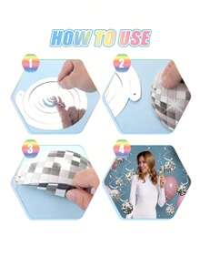 12Pcs Disco Ball Decorations, Disco Party Decor 70s Disco Ball Hanging Swirls Disco Party Hanging Streamer Silver Ceiling Decor For Retro Disco Fever Party Birthday Party Favors Supplies,Summer Hawaiian Party Decorations - Multicolor - View 6