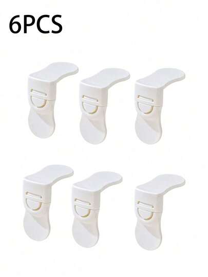 1/4/6 White Multi-Function Corner Drawer Locks - Child Safety Locks, Baby Proof Locks, Right Angle Locks For Baby And Children, Stylish Design, Modern Security, Durable Plastic, No-Drill Locks, Right Angle Cabinet Door Locks For Kitchens, Bedrooms, And Living Rooms, Refrigerator Locks