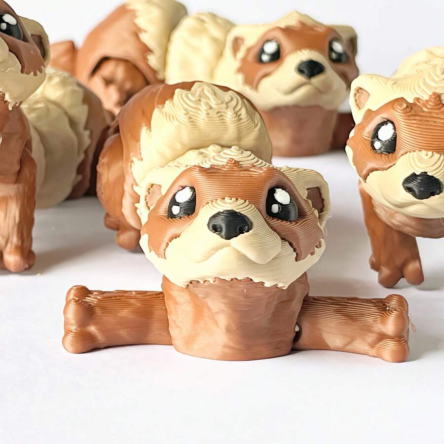 1/2 piezas Figura de modelo de animal articulado de hurón impreso en 3D de 11,2 cm/4,4 pulgadas, decoración colgante, llavero, decoración interior de automóvil, Halloween, relleno de calcetines navideños, decoraciones navideñas, juguete antiestrés, juguetes para niñas, regalos para hombres, regalos para fiestas de cumpleaños, juegos de Navidad divertidos