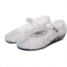 TANDEFLY - Sandalias de bebé para niña diseño de Mary Jane con purpurina - blanco - Ver 1