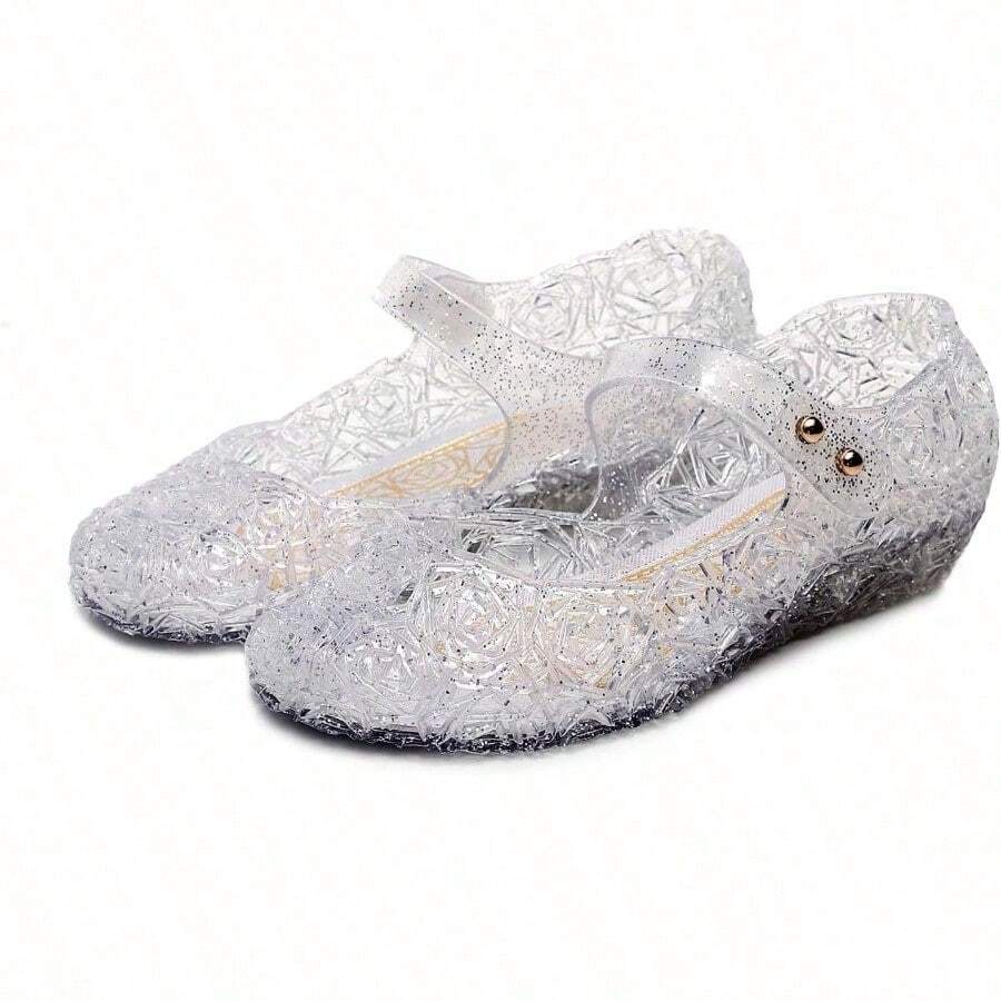 TANDEFLY - Sandalias de bebé para niña diseño de Mary Jane con purpurina - blanco - Ver 1