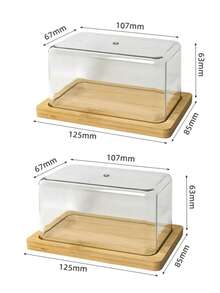 1 قطعة/2 قطعة طبق زبدة مع غطاء شفاف مقاوم للغبار، صندوق تخزين طعام محكم الإغلاق للمطبخ والمائدة والثلاجة، مناسب للمطاعم والمطابخ والمائدة