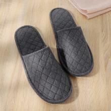 Home Slippers For Guest Ibluelover Portable Travel Spa Slippers Foldable Flat Closed Toe Home Shoes With Non-Slip Sole Spa Hotel Slippers Washable Guest Room Cotton Indoor House Shoes Business Trip Flight Footwear - 灰色 - 查看 9