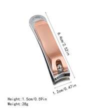 高级玫瑰金指甲钳，锋利、耐用、便携 - 杏色 - 查看 5
