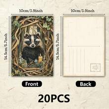 20 بطاقة بريدية مجموعة حيوانات الغابة العتيقة، بطاقات تهنئة مكتوبة باليد، رسومات مرسومة باليد، هدايا عيد الميلاد، دب، غزال، أرنب، سنجاب، ثعلب، ثعبان، سمكة، ، تنين، بطاقات زخرفية رجعية، عيد ميلاد، شكر، ملاحظات، قرطاسية طلاب، بطاقات بريدية إبداعية، ذات موضوع الطبيعة، مجموعة بطاقات بتصميم حدود رجعي - أطقم - مشاهدة 5