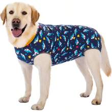 Dog Surgery Recovery Suit Dog Dog Bodysuit Surgical Suit Female Spay Post Healing Neuter After Surgery Suits - 大號(1 件裝)+ 鯊魚 - 查看 2