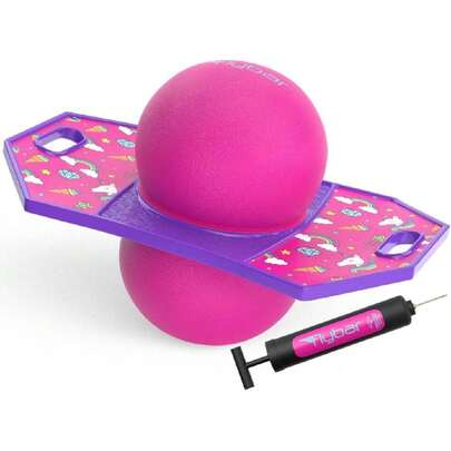 Pogo - Pelota de truco para niños, tabla de rebote de trucos para niños y niñas a partir de 60 años, incluye bomba, asa fácil de llevar, cubierta de plástico duradera para interiores y exteriores (unicornio),26995468