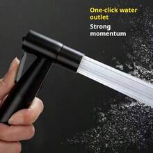 1 Set Negro 304 Rociador + Manguera Reforzada de Acero Inoxidable Negro de 150 cm - Rociador de Bidé de Mano con Manguera de 150 cm, Ideal para Higiene Femenina, Limpieza de Pañales y Reducción de Desperdicio de Papel Higiénico, Juego de Accesorios de Baño de Acero Negro