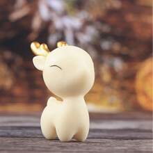 1-Piece Mini Christmas Reindeer Statue, European And American Style Imitation Jade Deer Resin Statue, Indoor Christmas Decoration, Suitable For Fireplaces, Party Tables, Shelf Decorations - Multicolor - View 11