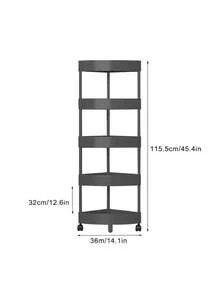 Estante de almacenamiento vertical de 5 niveles ideal para baño cocina u oficina, organizador de múltiples repisas para optimizar espacio en habitaciones y zonas de trabajo, materiales robustos y seguros, plataforma estable, recomendado para hogares con alta demanda organizativa, simple de montar y fácil de limpiar.