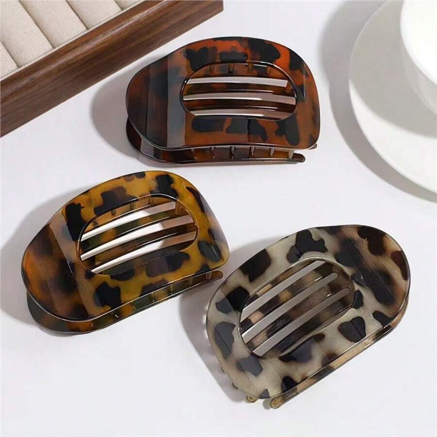 1pc/2pcs/3pcs Retro Matte Solid Color Flat Alligator Hair Clip Hair Claws, Simple Versatile Hairclips Suitable For Long And Thick Hair - Multicolor - View 1