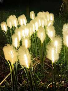 1 pieza Luz decorativa de caña con energía solar, lámpara LED para decoración de jardín al aire libre, luces de hadas para patio, fiesta, cumpleaños, vacaciones - luz cálida - Ver 10