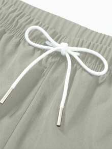 Men's Lightweight Striped Casual Straight Leg Pants, Fashionable High Street Versatile Sun-Protective Sports Trousers, Summer - Khaki - View 4