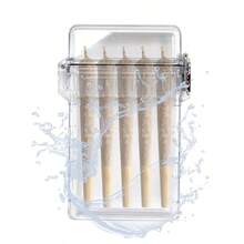 Pre Roll Case Smell Proof Storage Box Transparent Cigarette Case For 5 Cones Outdoor EDC Cigarette Holder Smoking Accessories Standard-Gsgsfa - 銀色 - 查看 2