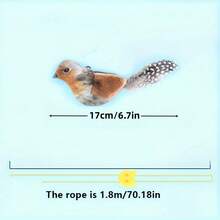 1/3 pezzi Giocattoli per gatti a forma di uccello - Senza batterie richieste, tessuto con stampa animale con piume artificiali per gioco interattivo, adatto per tutte le razze e taglie di gatti