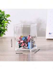 1pc Transparent Acrylic Pencil Holder - Made Of PP Material, For Organizing Pencils, Brushes And Stationery - Suitable For School, Office And Desk Use, Stationery Organizer, Plastic Organizer