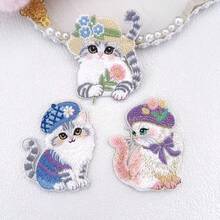 3pcs 3D Embroidered Patch Badges, Heat-Seal Design, Patches For Clothing, Hats, Jackets, DIY, Bowknot, Cat Embroidered Patch Set, Suitable For Phone Cases, Bags, And Clothing Decoration - 3-piece Set - View 12